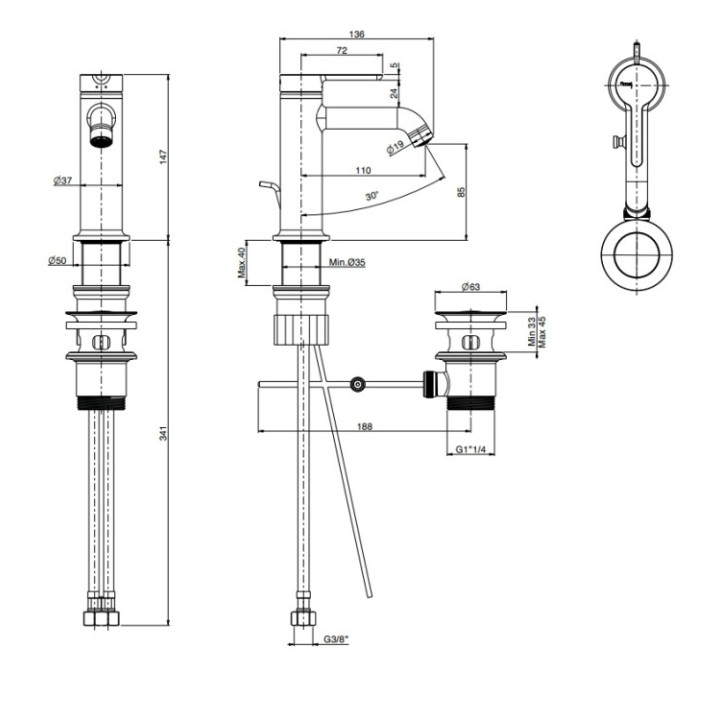 Fima F3111HS Смеситель Snap 14,7 см Brushed Champagne
