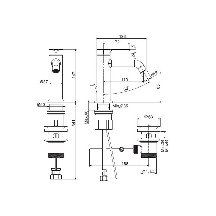 F3111CS смеситель Snap Fima для раковины, 14.7 см