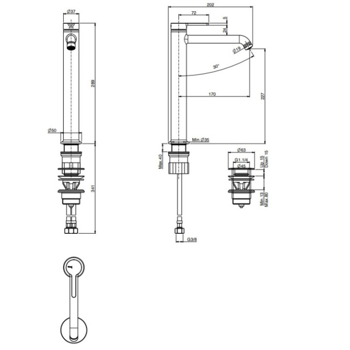 F3111HCR смеситель Fima Snap высокий хром