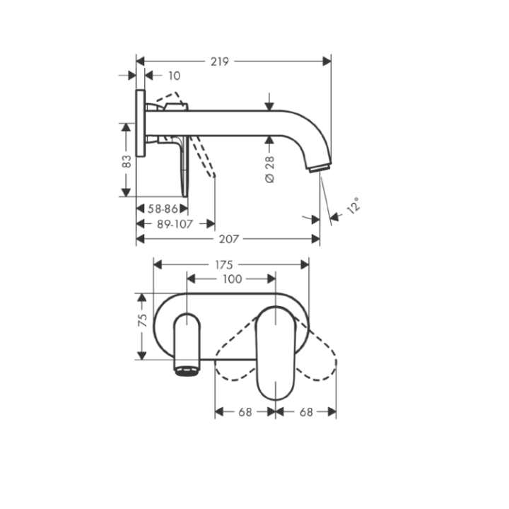 Hansgrohe 71578000 смеситель скрытый Vernis Shape