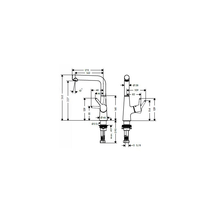 Hansgrohe 72105000 смеситель Talis S, высокий, хром