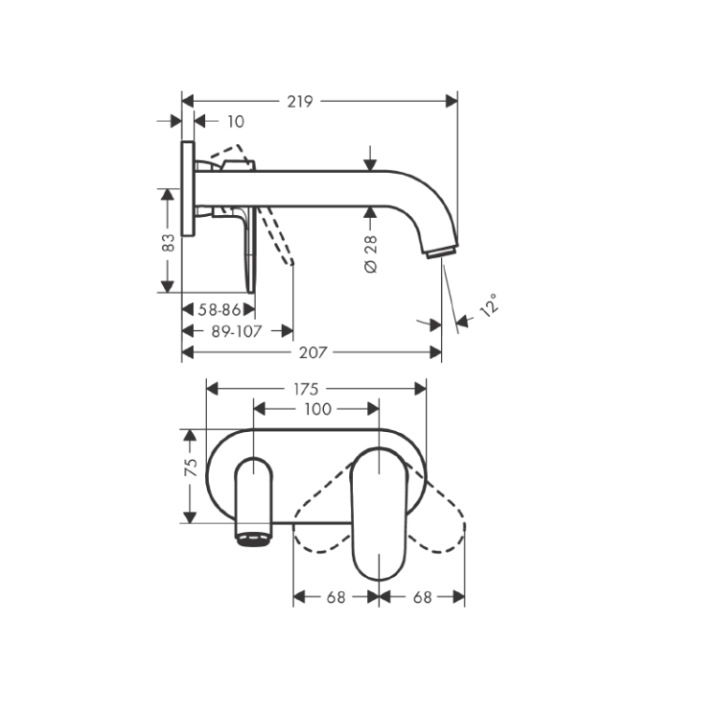 Hansgrohe 71576000 смеситель раковины скрытый монтаж