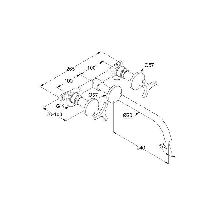Kludi 201460539 смеситель для раковины хром