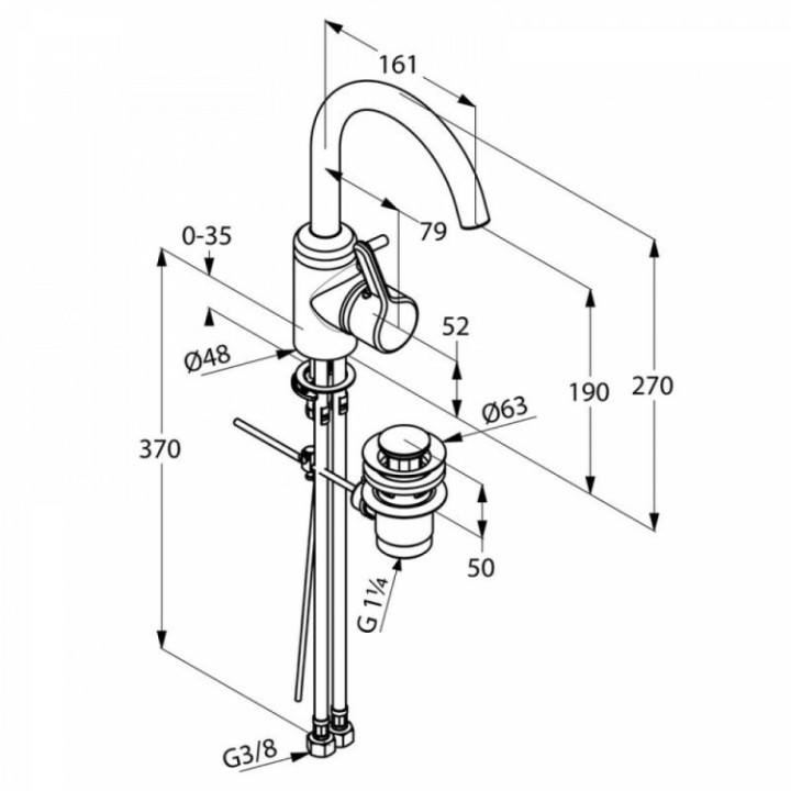 Kludi 420230578 смеситель для раковины, хром