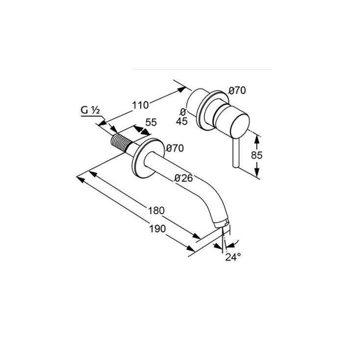Kludi 382440576 смеситель для раковины, скрытый