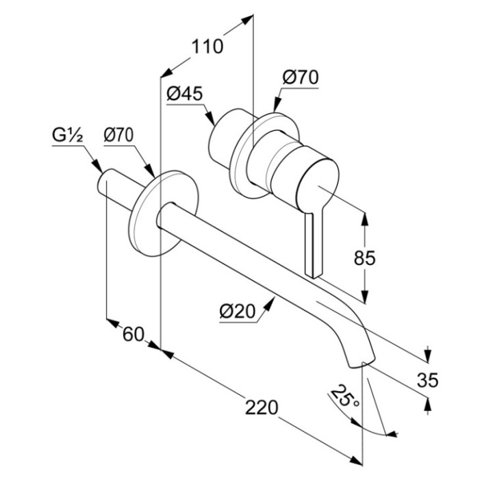 Kludi 202450515 смеситель для раковины, хром