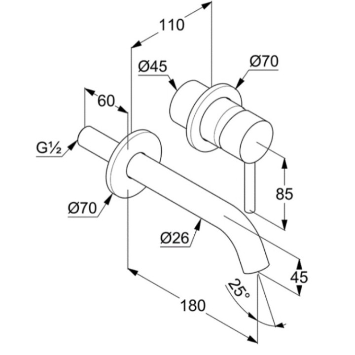 Kludi 382445376 смеситель BOZZ для раковины