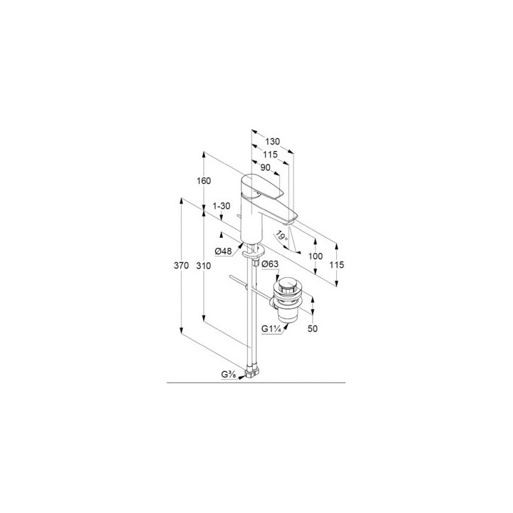 Kludi 342900575 смеситель для раковины хром