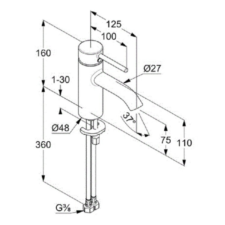 Kludi 38272N076 смеситель для раковины BOZZ