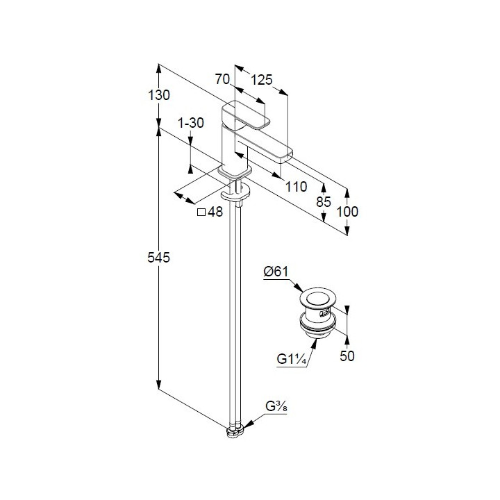 Kludi 422660575 смеситель для раковины Renon
