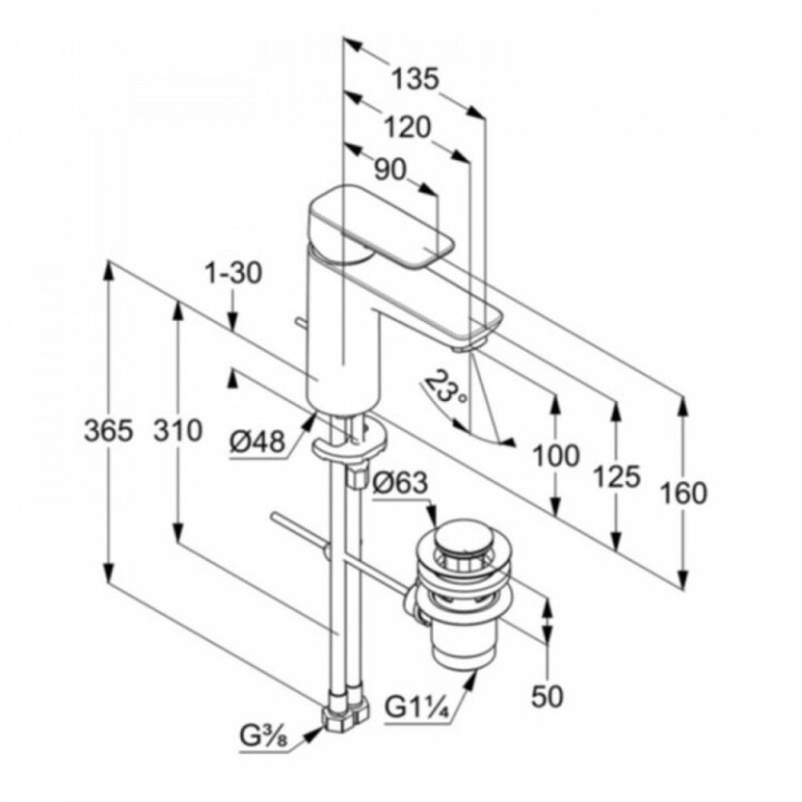 Kludi 402900575 смеситель для раковины хром