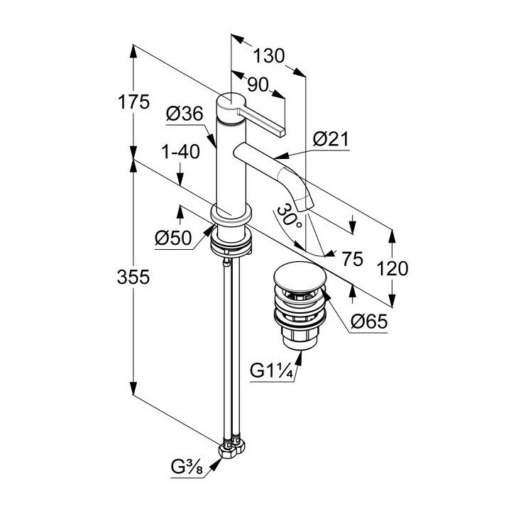 Kludi 202660515 смеситель для раковины хром