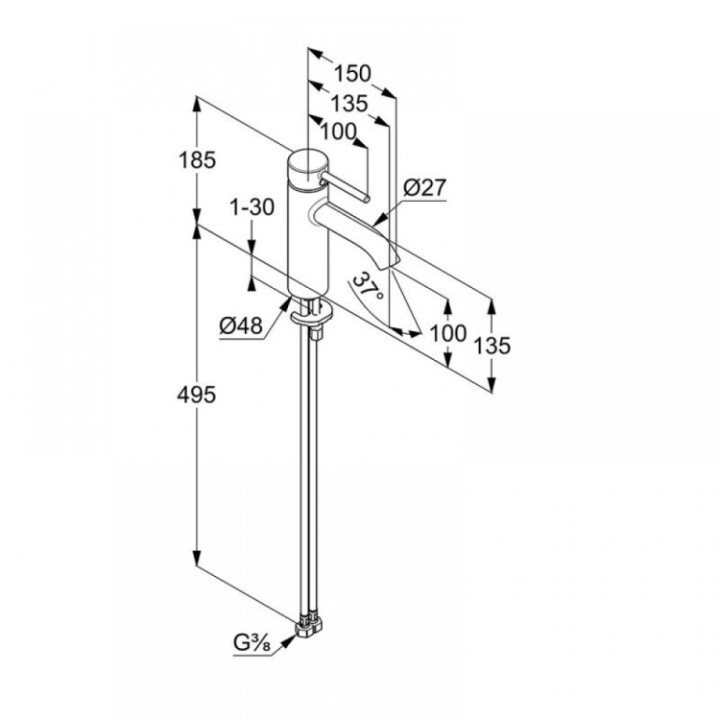 Kludi 382823976 смеситель для раковины
