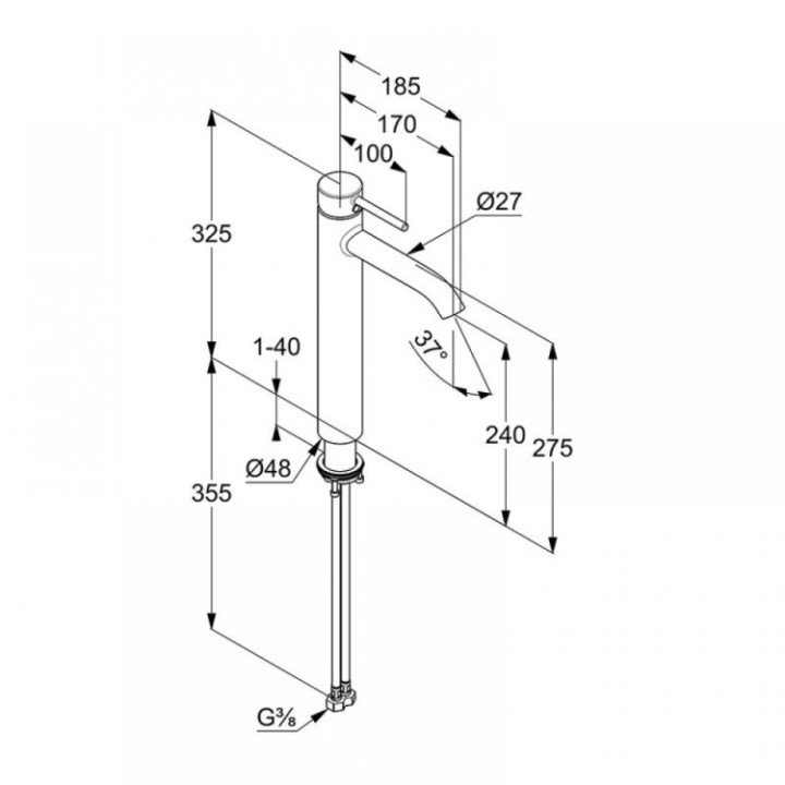 Kludi 382860576 смеситель BOZZ высокий хром
