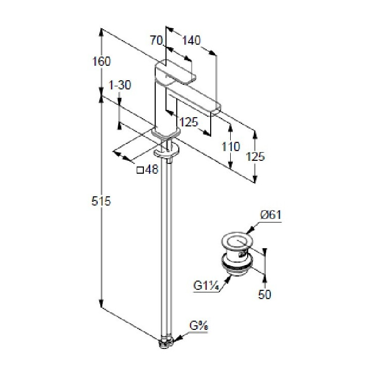 Kludi 422883975 Смеситель для раковины Matt Black