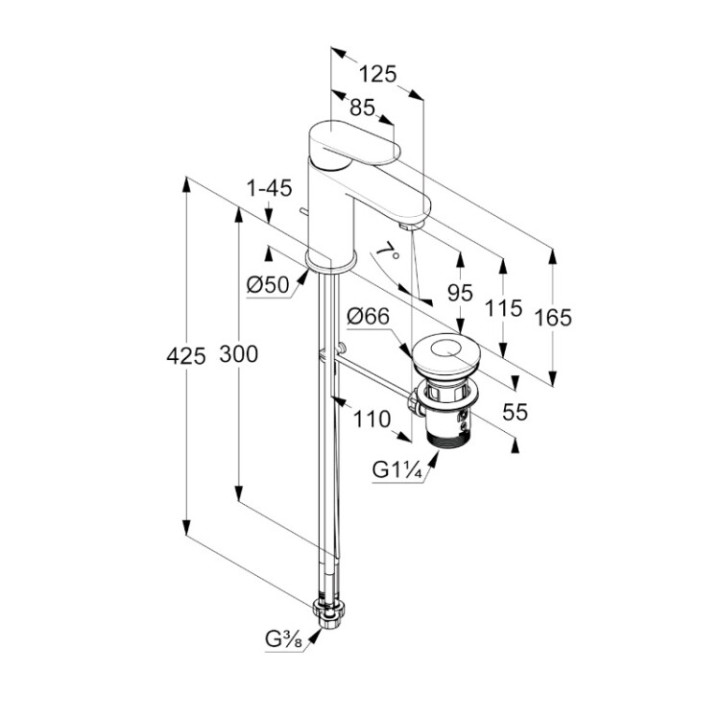 Kludi 322760575 смеситель для раковины хром