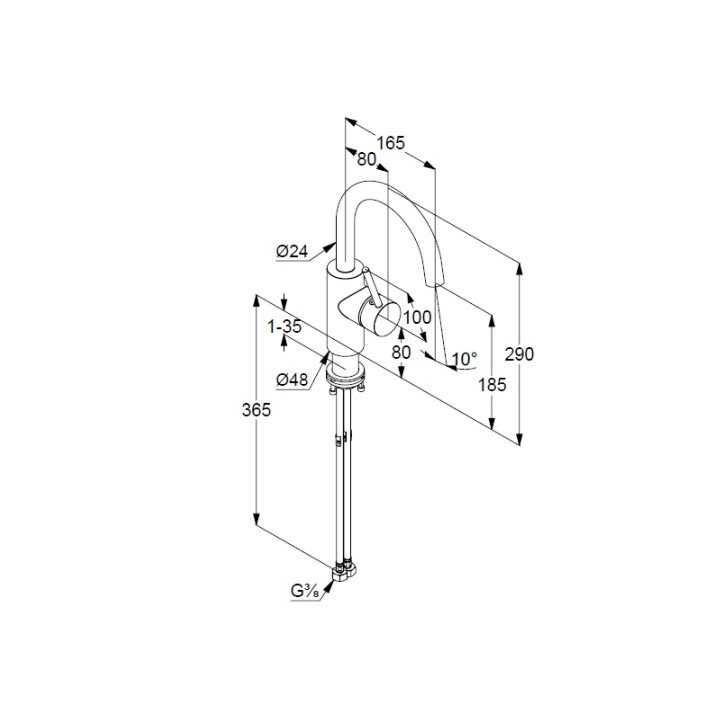 Kludi 380285376 высокий смеситель BOZZ для раковины