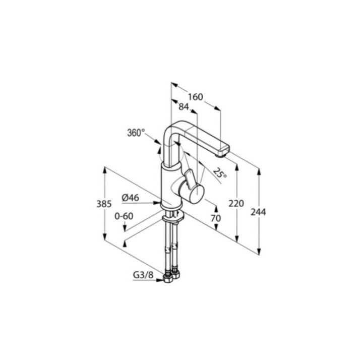 Kludi 420260575 смеситель Zenta для раковины хром