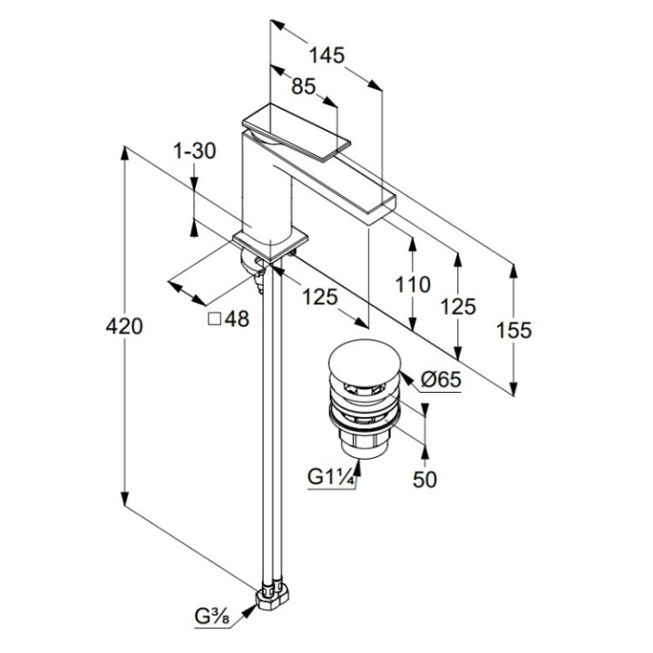 Kludi Decus 54289N075 смеситель для раковины