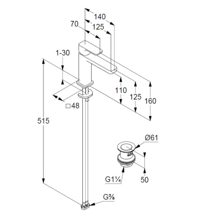 Kludi 422895375 смеситель Renon Matt White