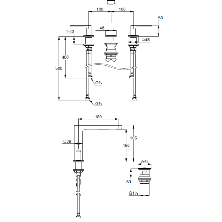 Смеситель Kludi 42393N075 Renon для раковины