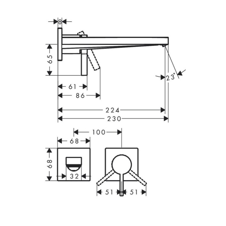 Hansgrohe 73051000 смеситель скрытый монтаж