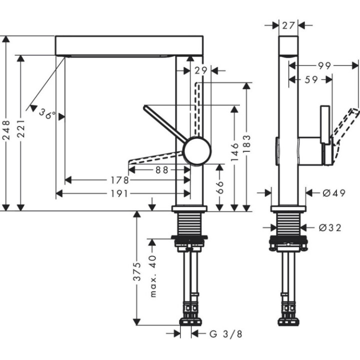 Hansgrohe 76060000 смеситель Finoris хром