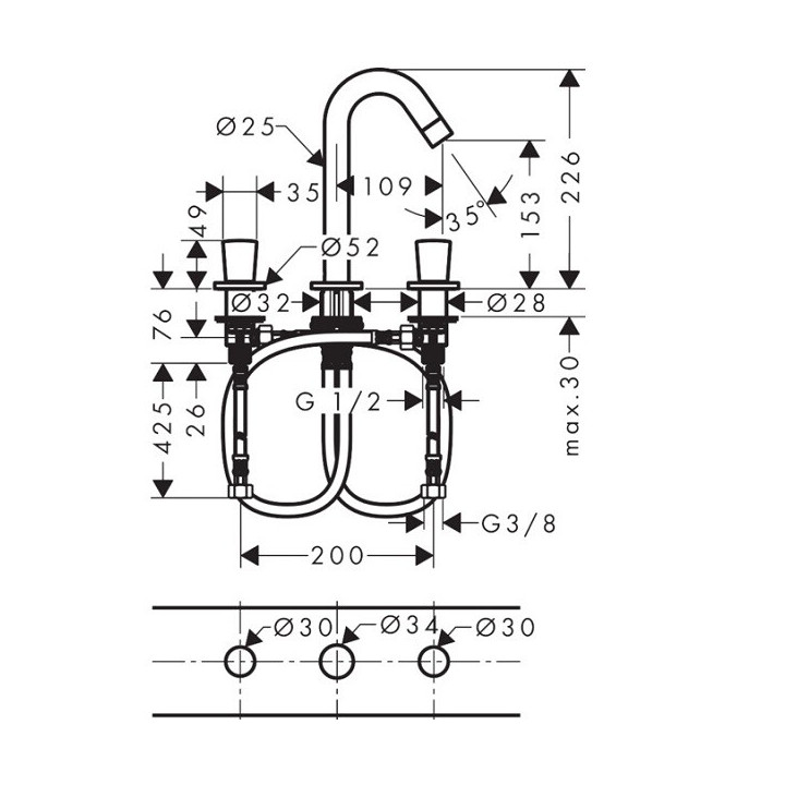 Hansgrohe 71133000 смеситель Logis для раковины