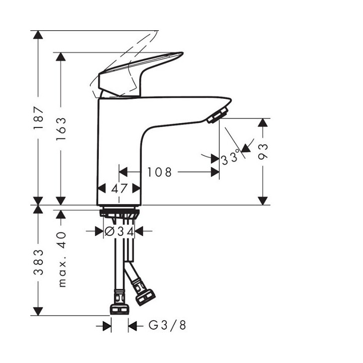 Hansgrohe 71107000 смеситель для раковины, хром