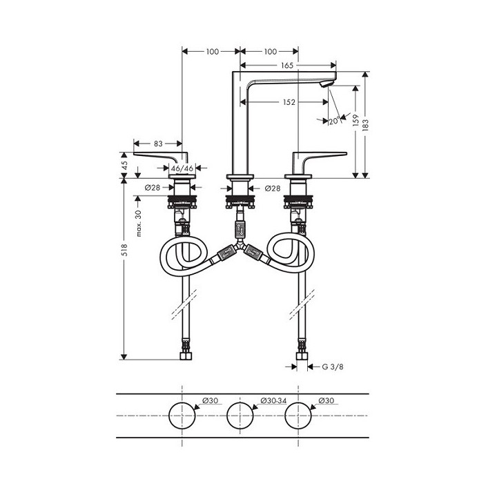 Hansgrohe 32515000 смеситель для раковины Metropol