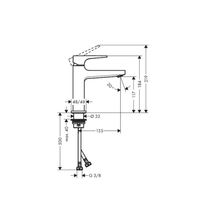 Hansgrohe 74507000 смеситель Metropol раковина