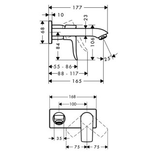 Hansgrohe Metris Смеситель для раковины излив 16.5 см хром