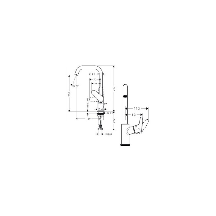 Hansgrohe 31609000 смеситель для раковины высокий