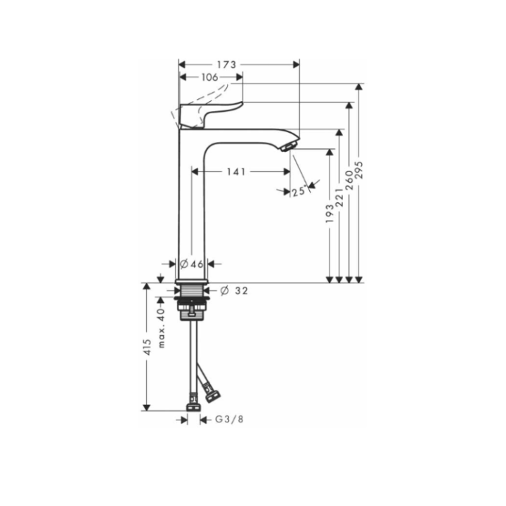 Hansgrohe 31185000 смеситель для раковины Metris
