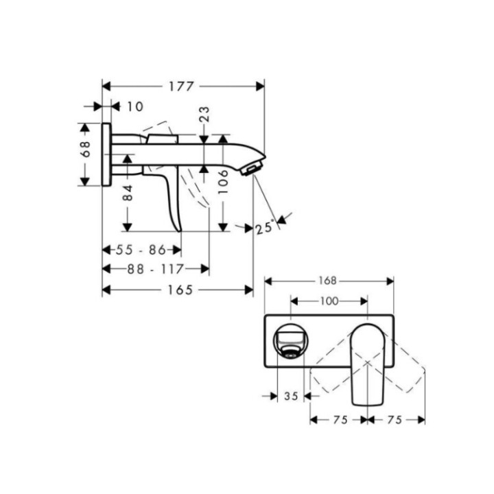 Hansgrohe 31251000 смеситель скрытого монтажа, раковина
