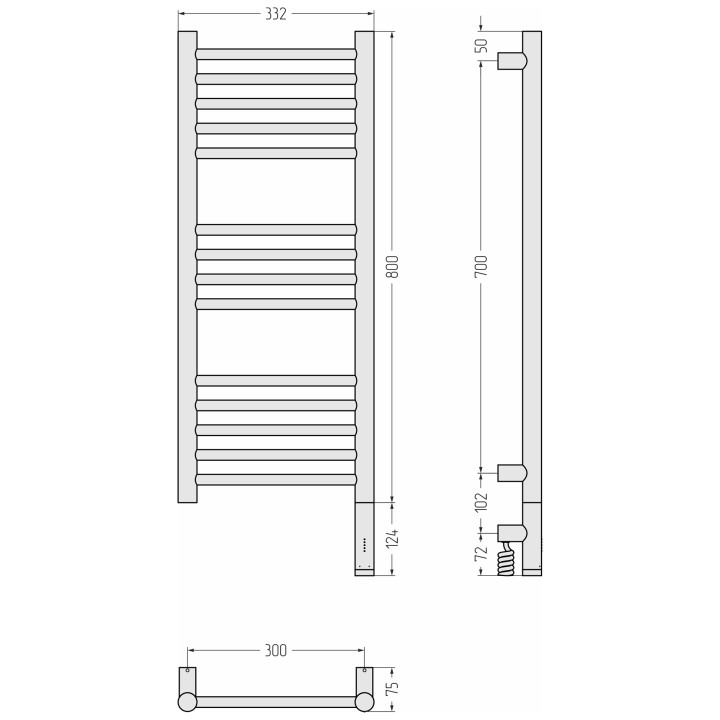 Полотенцесушитель Сунержа Богема 3.1 золото, 03-6005-8030