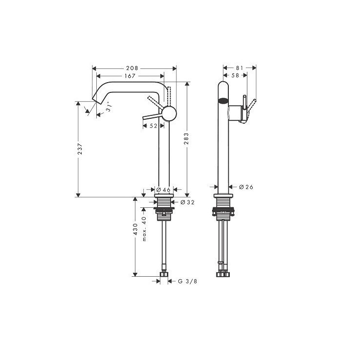 Hansgrohe 73370700 смеситель для раковины