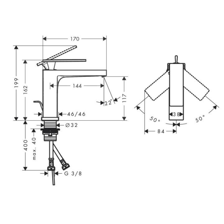 Hansgrohe 73010670 смеситель для раковины Matt Black
