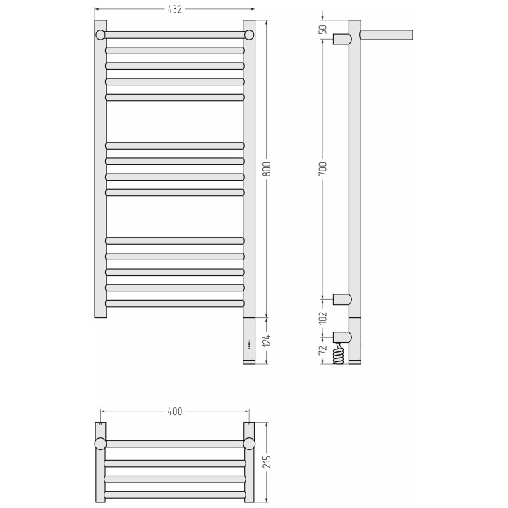 Полотенцесушитель Сунержа 80х40 см, 15-6007-8040