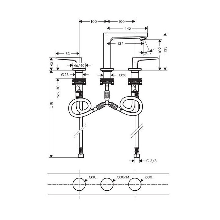 Hansgrohe 32514000 смеситель Metropol низкий хром