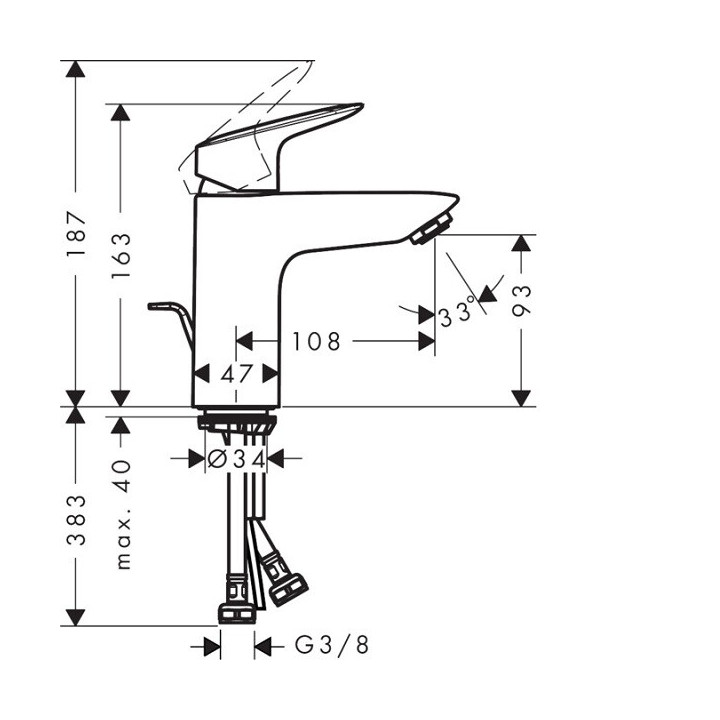Hansgrohe Logis 71102000 смеситель для раковины