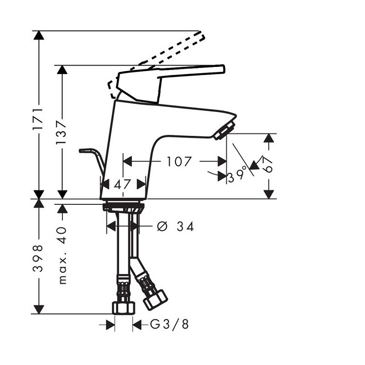 Hansgrohe 71153000 смеситель для раковины хром