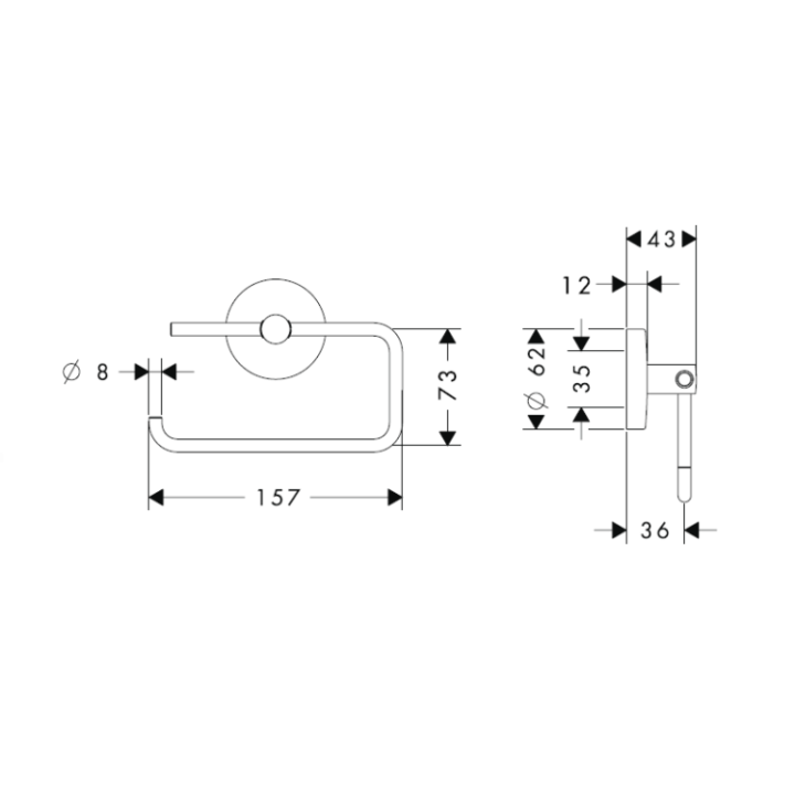 Hansgrohe 40526000 держатель туалетной бумаги