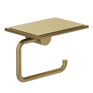 Kludi VELA R Бумагодержатель с полкой подвесной Brushed Gold