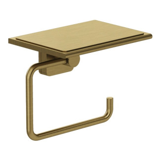 Kludi VELA S Бумагодержатель с полкой подвесной Brushed Gold