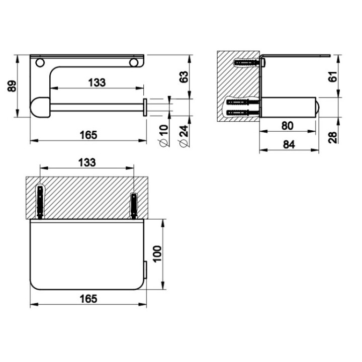 Gessi 59449#720 держатель бумаги Nickel PVD