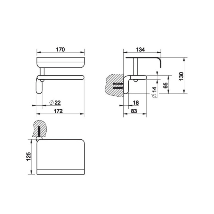 Gessi 38049#031 держатель туалетной бумаги хром