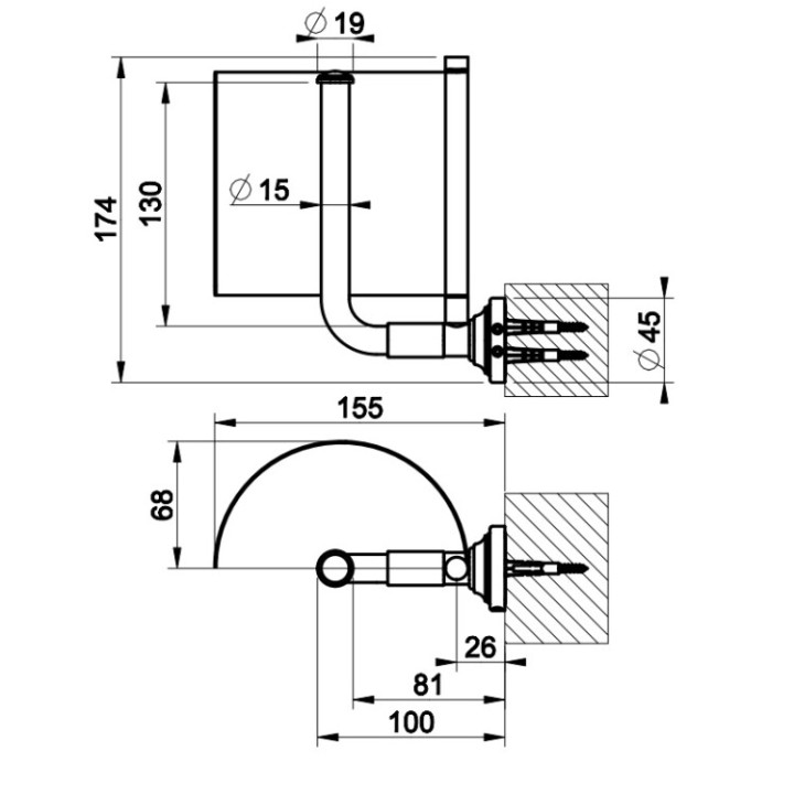 Gessi 65449#727 держатель бумаги латунь VENTI20