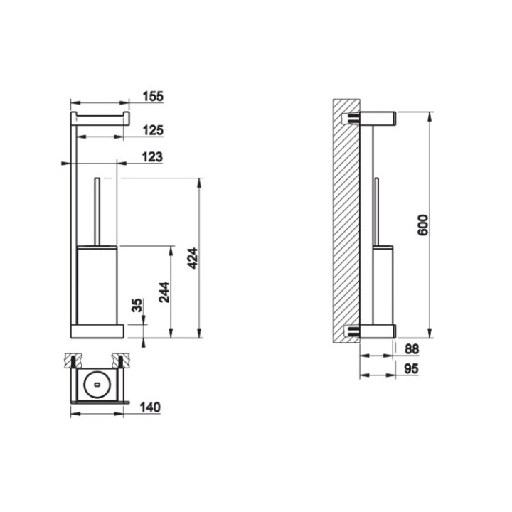 Gessi 20868#031 держатель бумаги хром Rettangolo