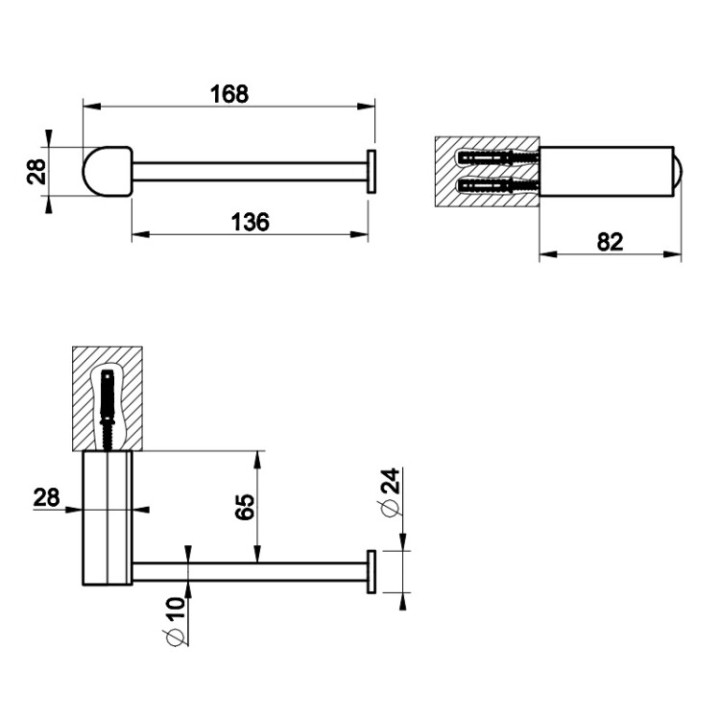 Gessi 59455#299 держатель бумаги Matt Black